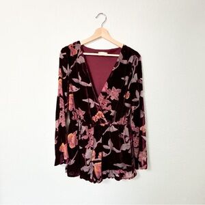 Alter’d State Velvet floral romper size Medium
